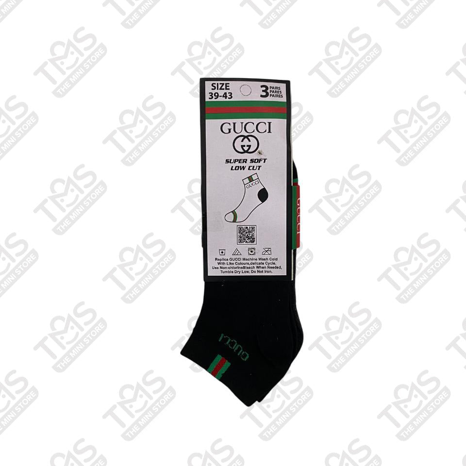 TMS Branded G-U-C-C-I Ankle Socks  (Pack Of 3)